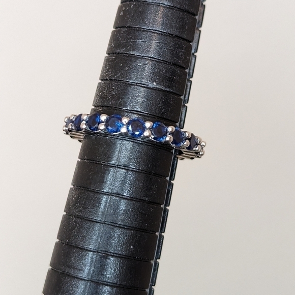 Sterling Silver 925 Blue CZ Ring size 7 - Picture 1 of 4